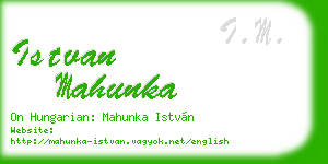 istvan mahunka business card
