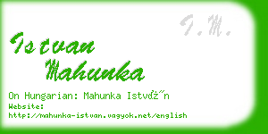 istvan mahunka business card